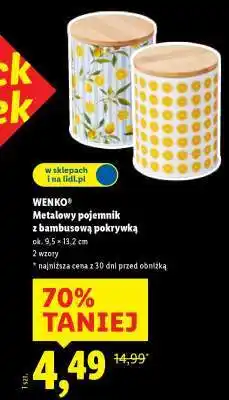 Lidl WENKO Metalowy pojemnik z bambusową pokrywką oferta