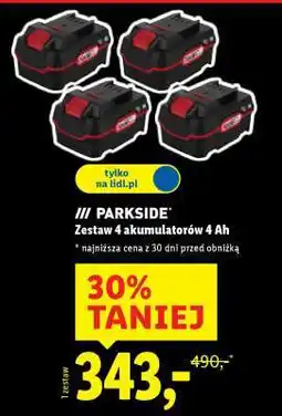 Lidl PARKSIDE Zestaw 4 akumulatorów 4 Ah oferta