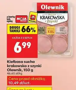 Biedronka Kiełbasa sucha krakowska z szynki Olewnik 150 g oferta