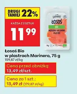Biedronka Łosoś Bio w plastrach Marinero, 75 g oferta