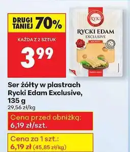 Biedronka Ser żółty w plastrach Rycki Edam Exclusive , 135 g oferta