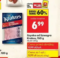 Biedronka Szynka od szwagra Krakus, 150 g oferta