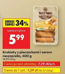 Biedronka Krokiety z pieczarkami i serem mozzarella, 400 g oferta