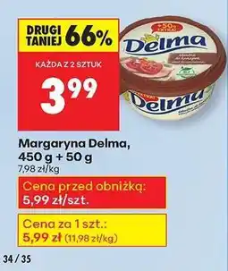 Biedronka Margaryna Delma, 450 g + 50 g oferta