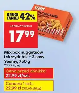 Biedronka Mix box nuggetsów i skrzydełek + 2 sosy Yeemy, 750 g oferta