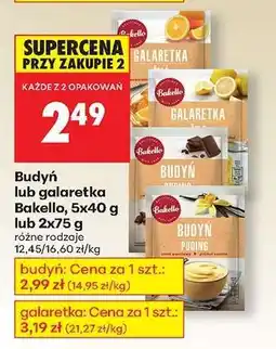 Biedronka Budyń lub galaretka Bakello, 5x40 g lub 2x75 g oferta