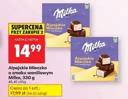 Biedronka Alpejskie Mleczko o smaku waniliowym Milka 330 g oferta
