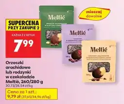 Biedronka Orzeszki arachidowe lub rodzynki w czekoladzie Meltié, 260/280 g oferta