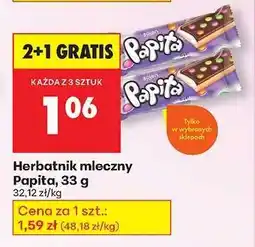 Biedronka Herbatnik mleczny Papita, 33 g oferta