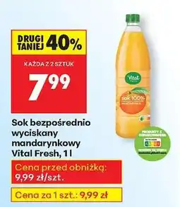 Biedronka Sok bezpośrednio wyciskany mandarynkowy Vital Fresh , 1l oferta