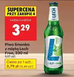 Biedronka Piwo limonka z miętą Lech Free, 330 ml oferta