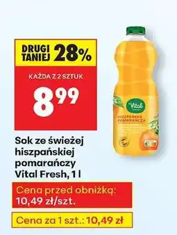 Biedronka Sok ze świeżej hiszpańskiej pomarańczy Vital Fresh, 1 l oferta