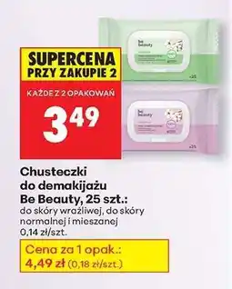 Biedronka Chusteczki do demakijażu Be Beauty, 25 szt oferta