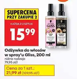Biedronka Odżywka do włosów w spray'u Gliss, 200 ml oferta