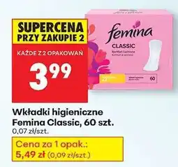 Biedronka Wkładki higieniczne Femina Classic , 60 szt oferta