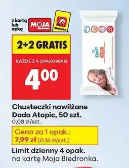Biedronka Chusteczki nawilżane Dada Atopic , 50 szt oferta