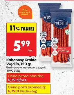 Biedronka Kabanosy Kraina Wędlin 120 g oferta