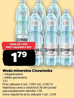 Netto Woda niegazowana Cisowianka oferta
