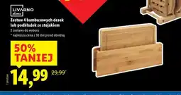 Lidl Zestaw 4 bambusowych desek lub podkładek ze stojakiem oferta