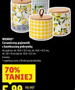 Lidl WENKO® Ceramiczny pojemnik z bambusową pokrywką oferta