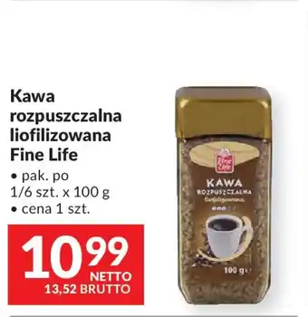 Makro Kawa rozpuszczalna liofilizowana Fine Life oferta