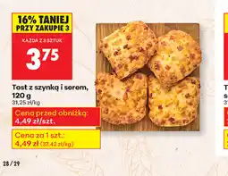 Biedronka Tost z szynką i serem oferta