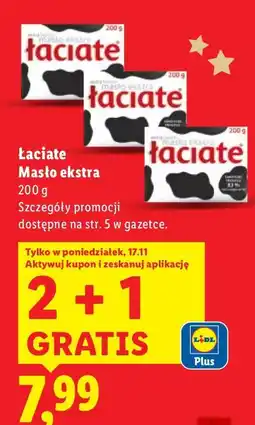 Lidl Masło ekstra 2+1 GRATIS Łaciate oferta