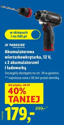 Lidl Akumulatorowa wkrętarka Parkside oferta