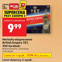 Biedronka Herbata ekspresowa British Empire TET oferta