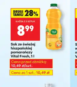Biedronka Sok ze świeżej hiszpańskiej pomarańczy Vital Fresh oferta