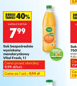 Biedronka Sok bezpośrednio wyciskany mandarynkowy Vital Fresh oferta