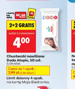 Biedronka Chusteczki nawilżane Dada Atopic oferta
