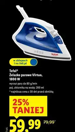 Lidl Żelazko fv1710e0 virtuo Tefal oferta