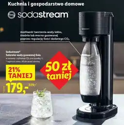 Lidl Saturator gaia black + cylinder butelka 1l Sodastream oferta