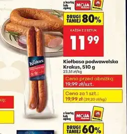 Biedronka Kiełbasa podwawelską Krakus, 510g oferta