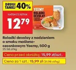 Biedronka Roladki devolay z nadzieniem o smaku maślano-czosnkowym Yeemy, 500g oferta