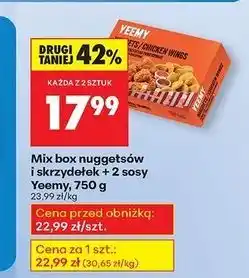 Biedronka Mix box nuggets I skrzydełek + 2 sosy Yeemy, 750g oferta