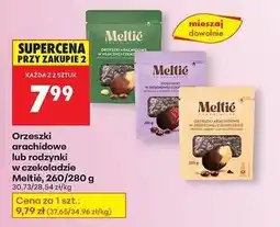 Biedronka orzeszki archaidowe lub rodzynki w czekoladzie Meltie, 260/280g oferta