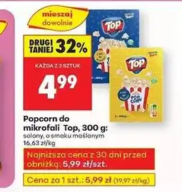 Biedronka Popcorn do mikrofali Top, 300g oferta