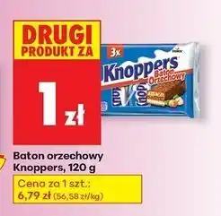 Biedronka baton orzechowy Knoppers, 120g oferta