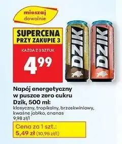 Biedronka Napój energetyczny w puszce zero cukru Dzik, 500ml oferta