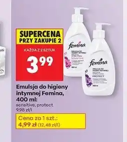 Biedronka Kremowa emulsja do higieny intymnej sensitive pompka Femina Intimea oferta