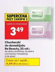 Biedronka Chusteczki do demakijażu cery normalnej i mieszanej Be Beauty Face Expertiv oferta