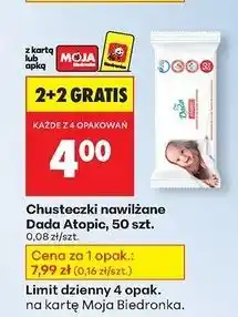 Biedronka Chusteczki wilgotne Dada Atopic oferta