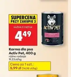 Biedronka Karma dla psa z wątróbką wołową i ziemniakami Activ Pet oferta