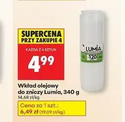 Biedronka Wkład olejowy do zniczy 340 g 120 h Lumia oferta