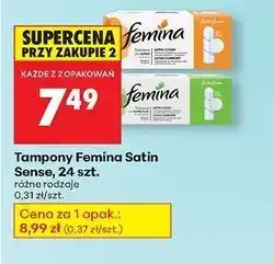 Biedronka Tampony satin sense super plus Femina oferta
