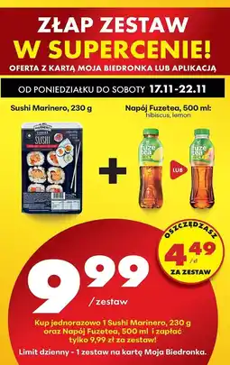 Biedronka Napój black ice tea lemon lemongrass Fuzetea oferta