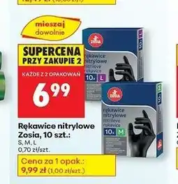 Biedronka Rękawice nitrylowe czarne l Zosia Samosia oferta