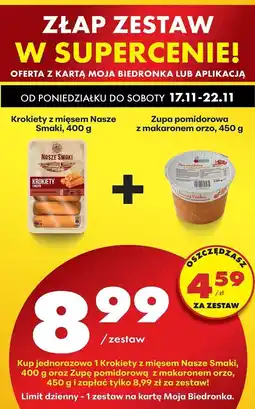 Biedronka Zupa pomidorowa z makaronem orzo Biedronka oferta
